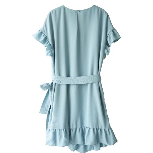 Aritzia Wilfred Ninette Ruffle Dress  Cocktail, Contemporary cobalt blue size M - Picture 3 of 11